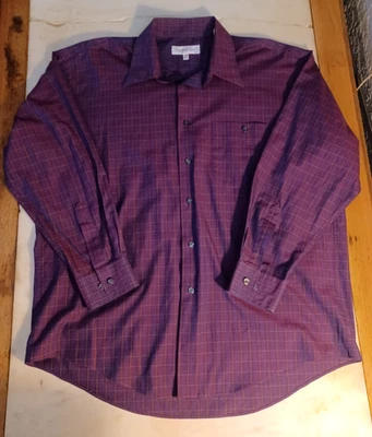 Camisa de vestir de colección Yves Saint Laurent YSL para hombre púrpura iridiscente manga larga grande Foto 1 de 4