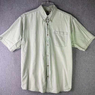 Rugged Earth Mens XL Short Sleeve Button Up Cotton Shirt Lgt Green SS7 - Image 1 of 4
