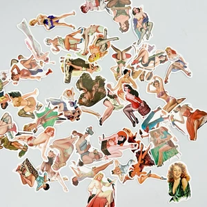 Sexy Pin-Up Retro Vintage Damen Vinyl Aufkleber Abziehbilder 10er Pack zufällig ausgewählt - Bild 1 von 1