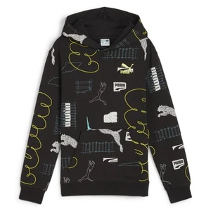 Puma Classics Brand Love Graphic Hoodie Youth Boys Black Casual Outerwear 624423 - Picture 1 of 2