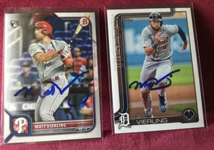 2022 Bowman - Matt Vierling IP auto.  #89 & #166 RC & Tigers - Picture 1 of 1