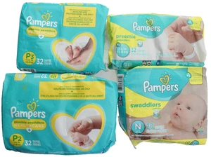 (4) Pampers Swaddlers - NEUGEBORENE + P2 + P2 + P3 - inkl. 116 Windeln insgesamt - Bild 1 von 9