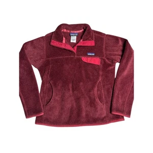 Patagonia Small Damen Fleecepullover burgund leichte Synchilla Jacke - Bild 1 von 8