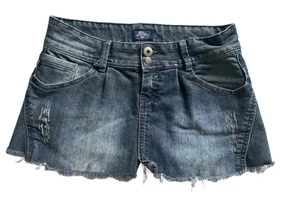 Falda micro jean vintage de tiro bajo Y2K talla 3 envejecida Britney Bratz Mall Foto 1 de 4