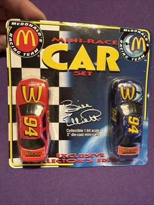 Vtg 1997 McDonald’s Racing Team Mini-Race Car Set (2) #94 Bill Elliott 1:64 CAR - Image 1 of 2