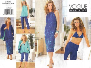 Vogue 2425 pattern uncut summer separates sizes 14-16-18 poncho top bra sarong - Picture 1 of 2