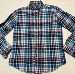 Merona Flannel Button Down Shirt Men Medium Colorful Plaid Winter Ready Flannel - Picture 1 of 15