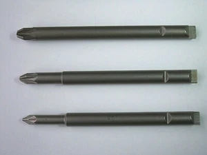 STANLEY YANKEE 130A & 130B - SET OF 3 SCREWDRIVER BITS POZIDRIVE POZI PZ 1, 2, 3 - Picture 1 of 3