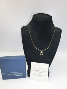 Vintage AVON 14k gold filled loop necklace w/diamond The Collection about 16 in - Picture 1 of 8