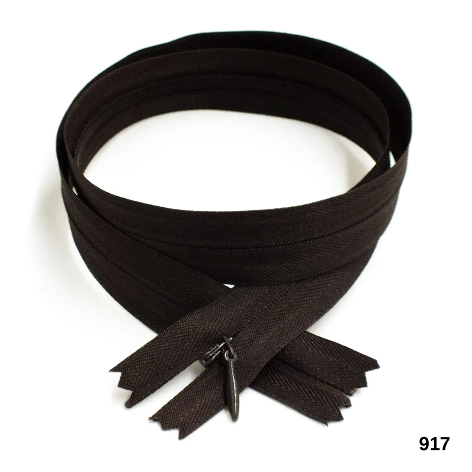 144 Quality Invisible Zippers Top Open Bottom Closed, 24", BKC, Color 010-384 - Image 1 of 1