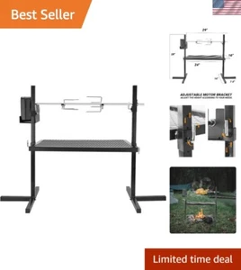 Lightweight Camping Rotisserie Grill with Charcoal & DC Motor - 50 lbs Capacity - Picture 1 of 10