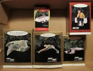 STAR TREK & NEXT GENERATION HALLMARK ORNAMENTS SET OF 5 VINTAGE - Picture 1 of 6
