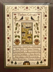 THIRTEEN COLONIES Stitchery Chart Pattern by Little House Needleworks NEW - Picture 1 of 2