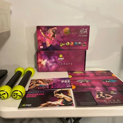 Zumba Fitness Exhilarate Body Shaping System 5 DVDs Zumba Toning Sticks Yoga NEW - Image 1 of 4