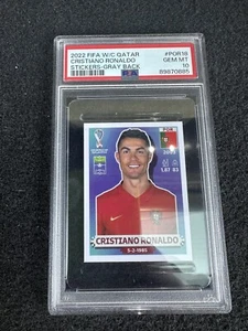 Cristiano Ronaldo 2022 Panini FIFA World Cup Qatar Stickers Gray Back PSA 10 - Picture 1 of 2