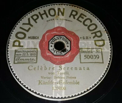 Pre-20s Polyphon ed1 Kunstler-Ensemble: Toselli: Serenata, Curtis. ANDRE RIEU - Image 1 of 2