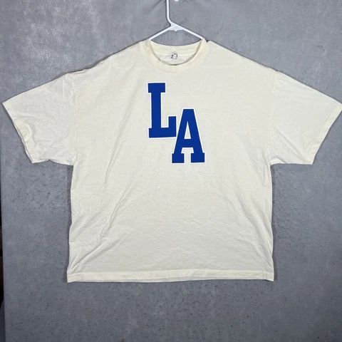 A1 Vintage LA Los Angeles Dodgers T Shirt Adult 3XL Cream Off White Mens Cover