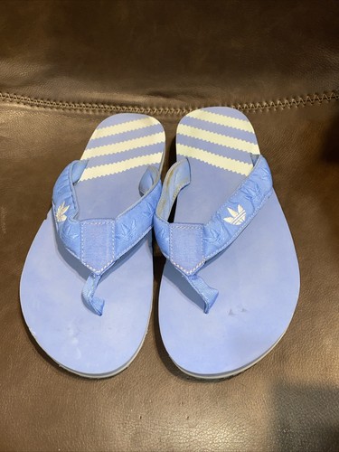 Rari sandali vintage anni '90 Adidas trefoil infradito leucadiani donna taglia 9 blu