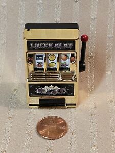 MINIATURE TABLE TOP SLOT MACHINE FOR MAN CAVE, DOLLHOUSE GAME ROOM, BAR ROOMBOX 