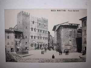 MASSA MARITTIMA Grosseto Piazza Garibaldi viaggiata 1914 - Imagen 1 de 2