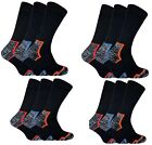 3/6/9/12 Pairs Heavy Duty Work Socks with Enhanced Padding for Comfort UK 6-11