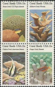 Block of 4 stamps - Scott 1827-30 - 15 cent - Coral Reefs - 1980 - MNH - Picture 1 of 1