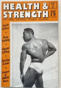 MALE BODYBUILDER MAGAZINE HEALTH & STRENGTH FEB 1960 - MEN PHYSIQUE GAY INTEREST - Picture 1 of 3