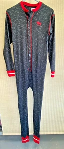 Lazy One Moose Caboose Flapjack Union Suit Sz XS Gray Red Cotton 1 Piece Pajamas - Picture 1 of 5