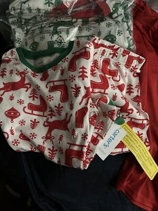 NEW 2PC Carter's Christmas Pajamas UNISEX BOYS GIRLS sz 12 - Picture 1 of 3