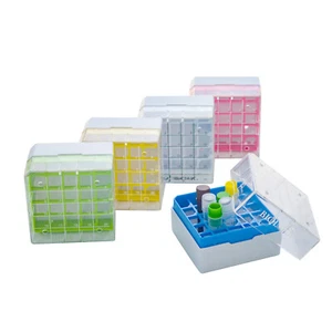 25-Well PC Cryogenic Boxes, Polycarbonate Freezer Boxes for Lab Use - Picture 1 of 6