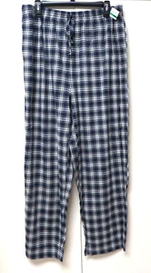 New Nautica Sleepwear Pajama Pants Blue/White/Beige Plaid Cotton Knit Mens Large - Picture 1 of 8