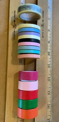 Washi Tape - 5 Diferenças Sólidas 1/2", 9 (8 Diferenças) 1/4" Sólidas + Um Rolo Selado Rena Prata - Imagem 1 de 2