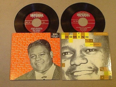 2 EPS THIS IS FATS DOMINO & DOMINO ROCK & ROLLIN 45 RPM RECORDS CARDBOARD SLEEVE - Image 1 of 4
