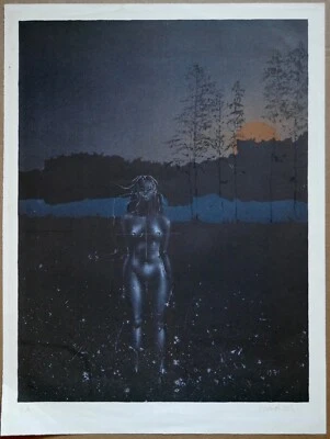 Paul Wunderlich, Große Orig. Lithographie 1971, signiert, e.a.,Twilight, Nude - Bild 1 von 4