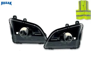 Full LED Black Fog Light Lamp Pair Set Compatible with Volvo VNL 2018+ - Picture 1 of 10
