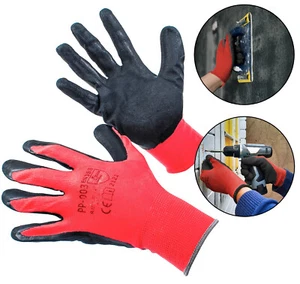 Paar Arbeitshandschuhe Handschuhe Gartenarbeitshandschuhe Rot Größe 7 - 11 - Bild 1 von 11