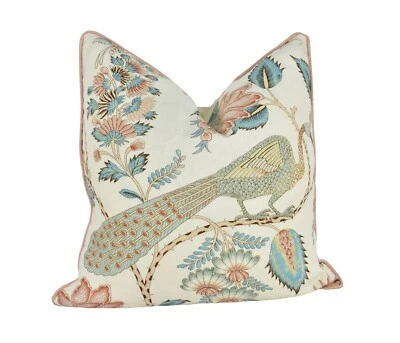Schumacher - Campagne - Peacock & Rouge - French Floral Designer Cushion Cover - Image 1 of 4