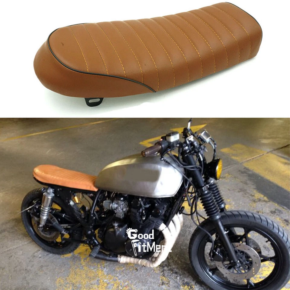 For Suzuki GS850G GS850GL Motorcycle Flat Vintage Cafe Racer Seat Cushion Brown Foto 1 de 4