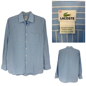 Vestido informal Lacoste talla 42 azul y blanco a rayas con botones frontal - Imagen 1 de 7