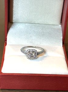 925 Sterling Silber 1 Karat Moissanit Verlobungsring Größe 7 - wunderschön!! Neu im Karton - Bild 1 von 7