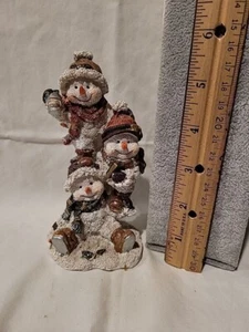 DESIGNSPIRATIONS STATUINA PUPAZZI DI NEVE GLITTER SIMPATICI NATALIZI 5,5" X 2,5" - Foto 1 di 7