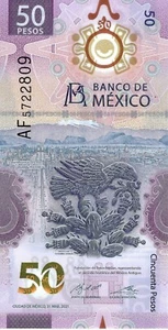 2022 Mexiko Stempelglanz 50 Peso Banknote Polymer Axolotl! - Bild 1 von 2