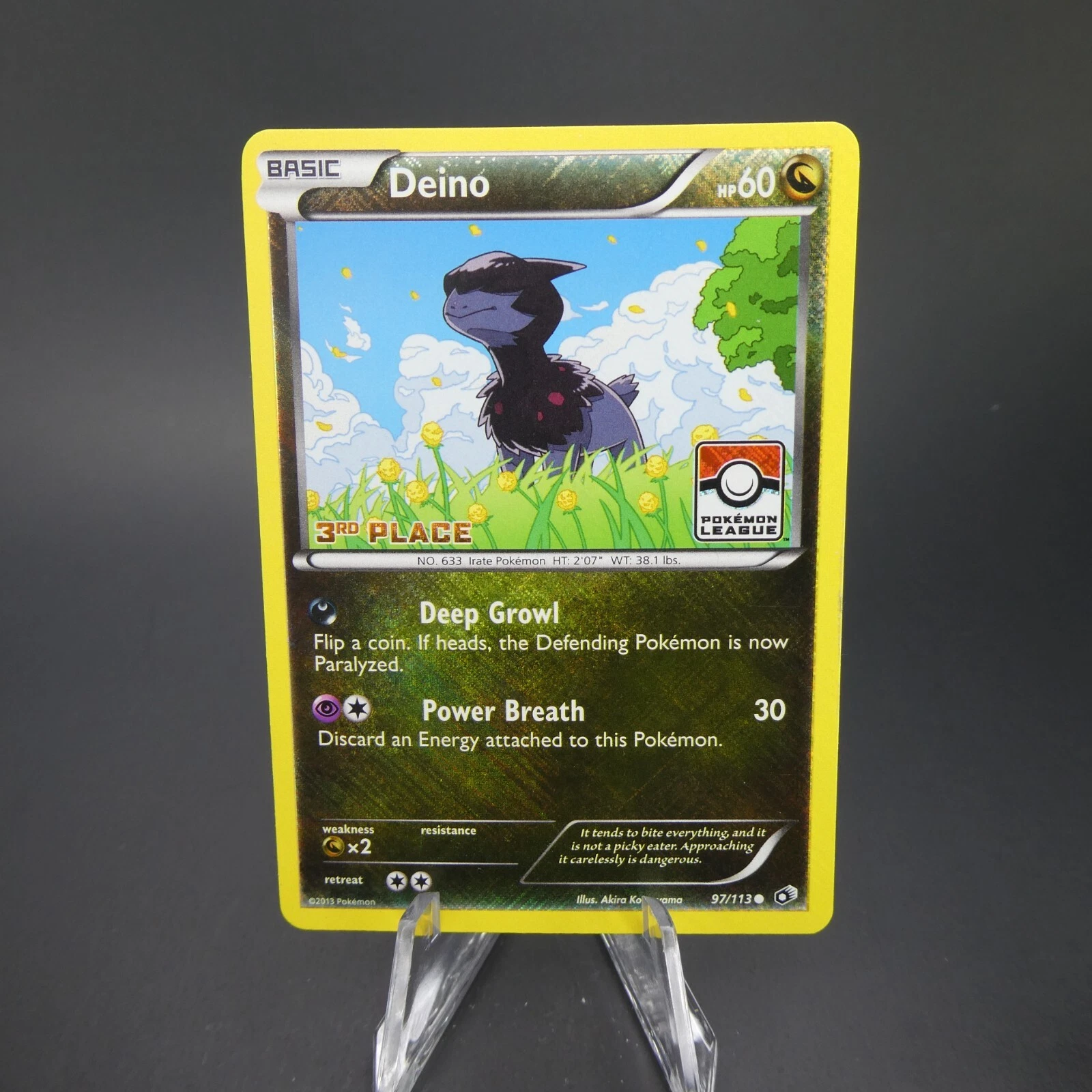 Deino 97/13 League Challenge 3rd Place Promo Holofoil Pokemon TCG LP