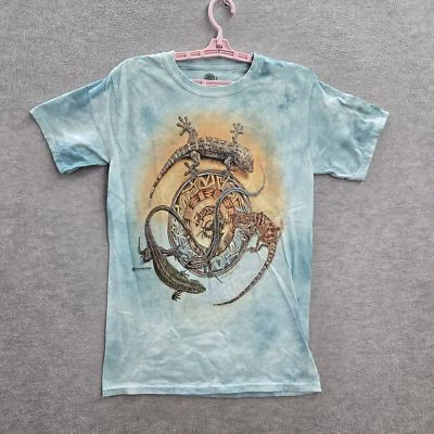 The Mountain Men Shirt S Blue Tie-Dye Lizard Scene Graphic Tee Short Sleeve - Image 1 of 4