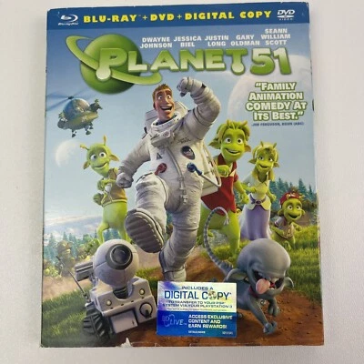Planet 51 2 Disc Blu ray DVD 2009 w Slipcover Animated Sci Fi Comedy Film - Image 1 of 4
