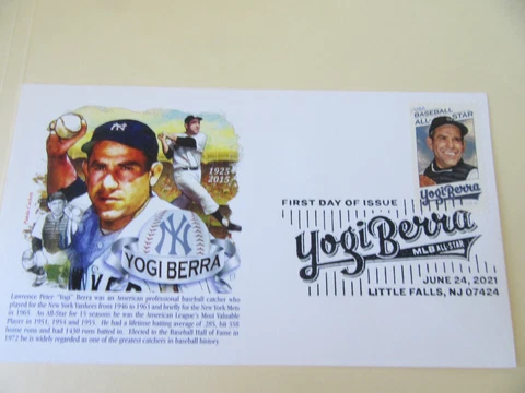 Yogi Berra 2021 Baseball All-Star Forever Stamp Fdc Sc#5608 Panda Cachet Cover Cover
