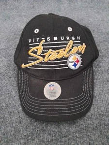 Pittsburgh Steelers Cap Hat Black Strap Back Hook & Loop Sports Football NFL - Picture 1 of 9