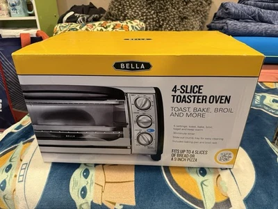 Bella 4-Scheiben Edelstahl Toaster Ofen, 1000 Watt, neu im Karton - Bild 1 von 4