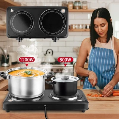 2000W Portable Infrared Electric Double Burner Hot Plate Cooktop Cooking Stove - Image 1 of 4