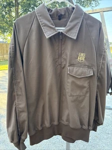 UPS Twinhill Parcel Delivery Uniform 1/4 Zip Pullover Jacket Adult XL Brown - Picture 1 of 5